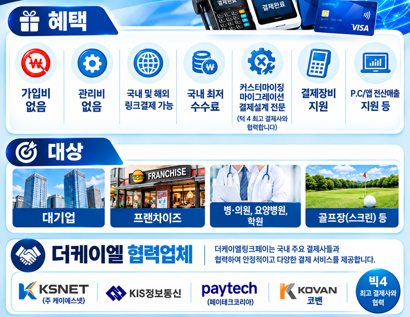 결제 솔루션 혜택과 적용 대상 안내